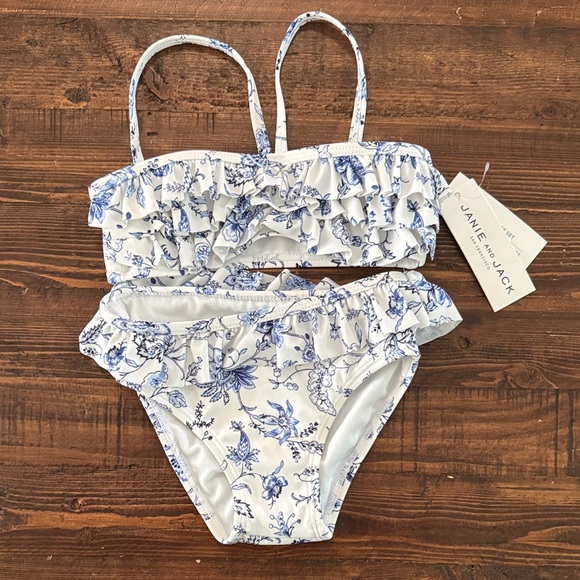 Janie and Jack Other - Janie and Jack Blue and White Floral Bikini